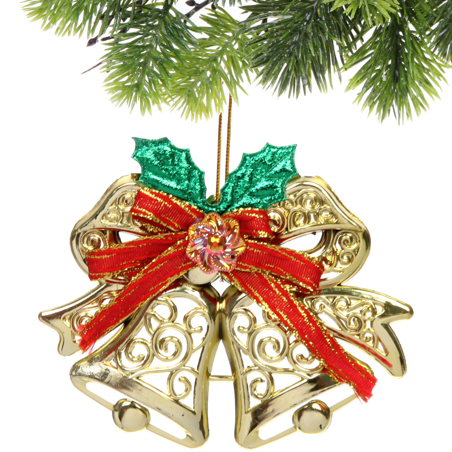 Подвеска "Зимние колокольчики" 13 см, золото