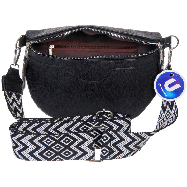 Сумка женская через плечо "ИМАНИ", цвет черный, три кармана, 24*19*7*5см (лейбл Ultramarine)