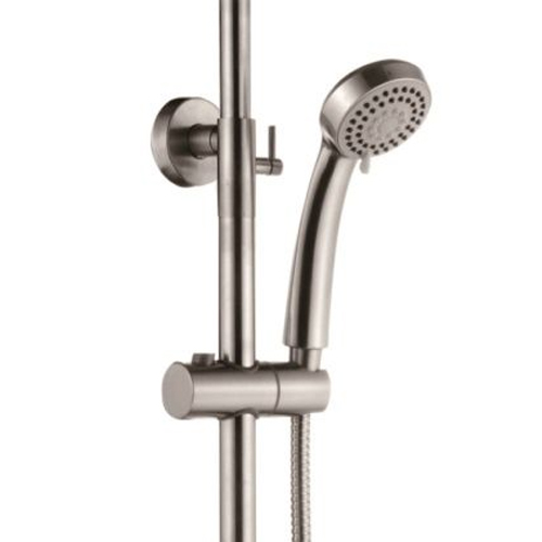 Стойка душевая со смесителем с тропическим душем картридж 35 мм средний излив нержавеющая сталь Ledeme L72403-1 хром