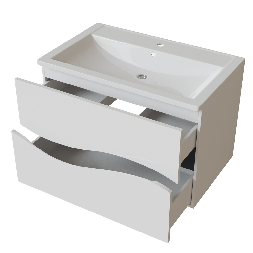 Тумба д/ванной "Лайф-80" (ОТДЕЛЬНО ПРИОБРЕТАЕТСЯ РАКОВИНА) подвесная под раковину Марго-80 (MIXLINE) (ПВХ) (раковина в комплект не входит)