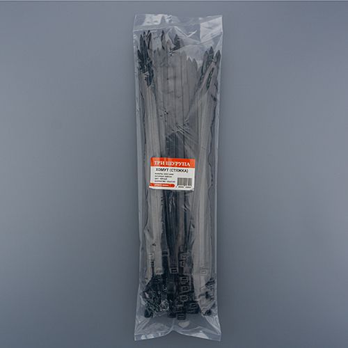 Хомут, стяжка, 300х7,6 нейлон черный 100шт/уп, 1/60