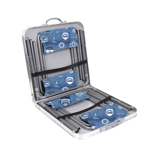 Набор стол складной и 4 стула дачных складных ССТ-К2/4, глубой/джинс