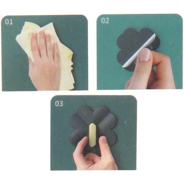 Крючки в наборе 4шт пластиковые на липкой основе "ТАРТИТАН", цвет зелёный опал, нагрузка 2кг/5,3см 