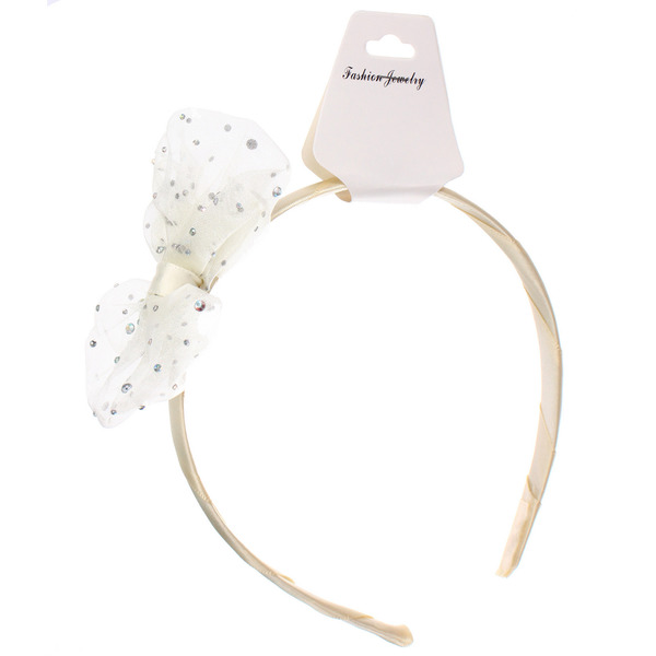 Ободок для волос детский на блистере "РОЗОВОЕ ОБЛАКО", блёстки, микс 6 цветов, 1см