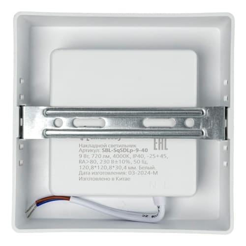 Светильник накладной LED SDL квадратный пластик Smartbuy-9Вт/4000K/IP40