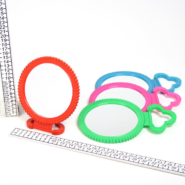 Зеркало настольное в пластиковой оправе "Бусинки" круг, подвесное d-14,5см