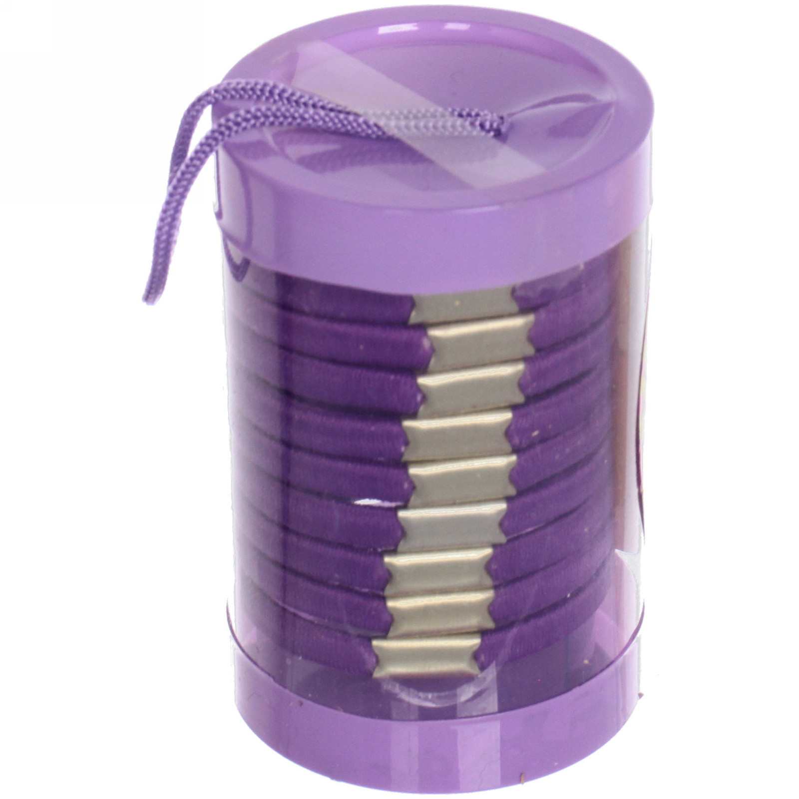 Резинки для волос детские в тубе 9шт "ЗАБАВА", цвет фиолетовый, d-4см (наклейка Кокетка)