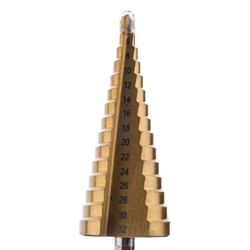 Сверло по металлу ступенчатое 4-32мм 15 ступеней Барракуда, 1/100