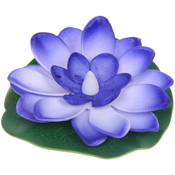 Растение водоплавающее "Кувшинка" d-10см с подсветкой от контакта с водой, фиолетовый