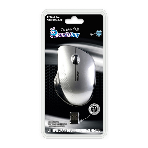 Мышь беспроводная Smartbuy 309AG серебро/металлик (SBM-309AG-SK)/40/