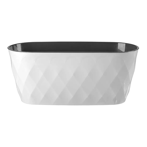 яяяГоршок для цветов LAUREL 354х152х150мм, 5л с дренажной вставкой (белый) (SVIP) (1/10)