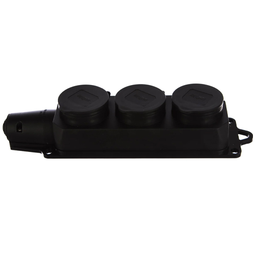 Розетка 3-местн с защитными крышками каучуковая 230В, 2P+PE, 16A, IP44 Smartbuy (SBE-16-3-00-R) (1/40)