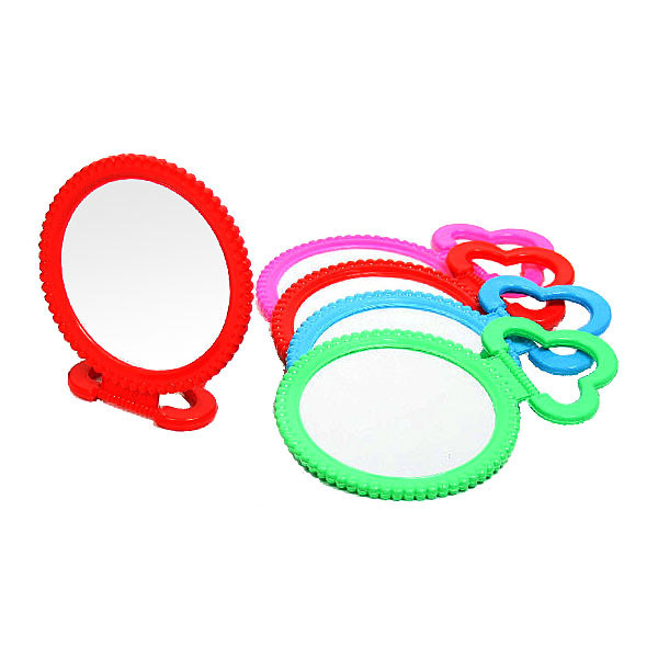 Зеркало настольное в пластиковой оправе "Бусинки" круг, подвесное d-14,5см