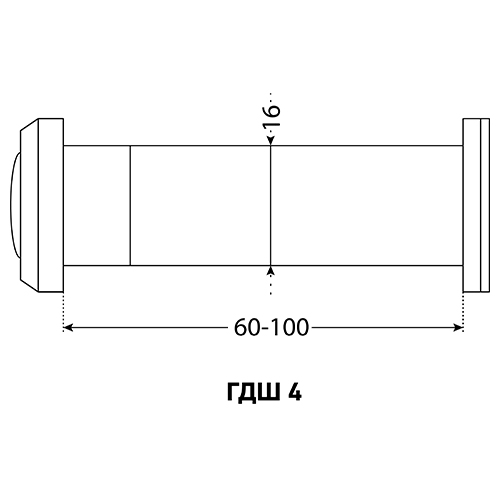 Глазок дверной АЛЛЮР ГДШ-4 БШт 60-100мм d=16мм хром (1/20/200)