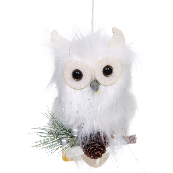 Подвеска "Мудрая совушка" 18*10 см, белый