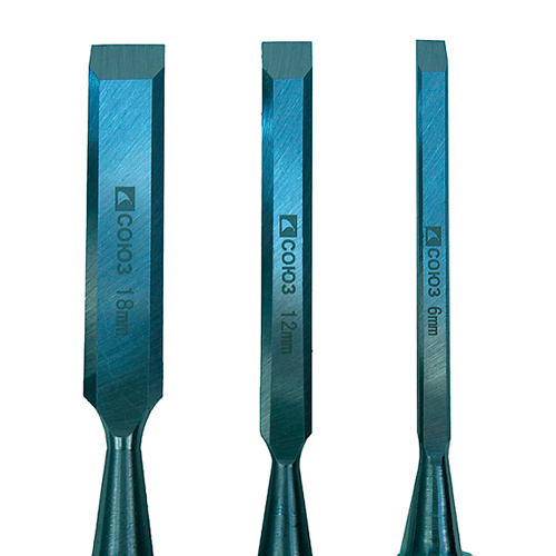 Набор стамесок, 6, 12, 18 мм, углеродистая сталь, 50 HRCСоюз 1063-02-H3C