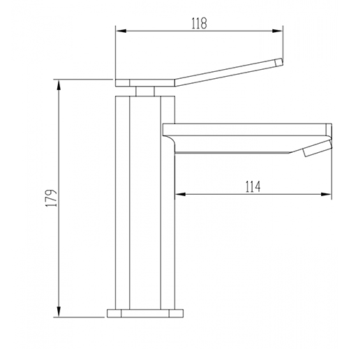 Смеситель для раковины DIKALAN AL1076B монолитный, черный матовый (1/12)