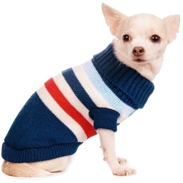 Кофта - свитер для мелких пород собак и кошек "BRO Style", полосочки, цвет синий, р S