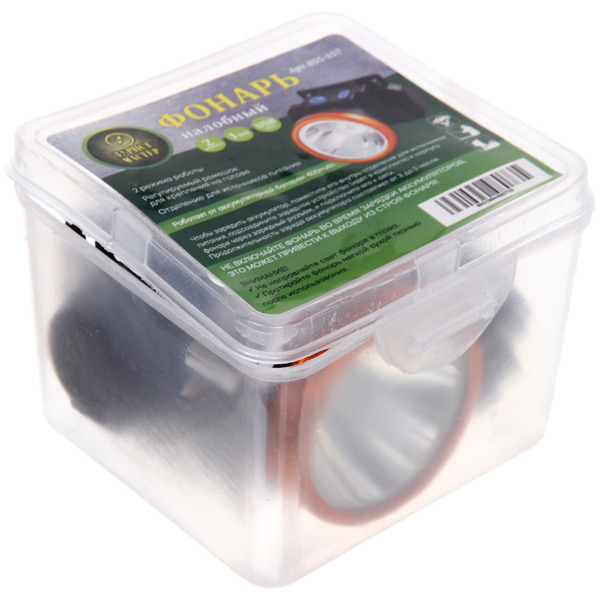 Фонарь налобный 2 режима, 1LED, аккумуляторная батарея 400mAh USB 5502