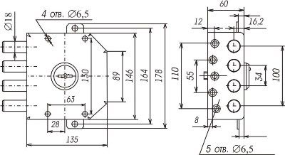 Сенат ЗНС 2-5  б/о [Ит] 051 Замок накладной тяж (6)