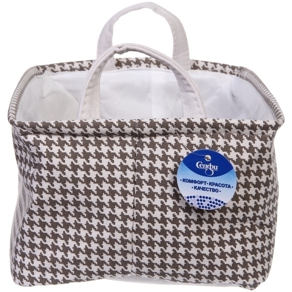 Коробка для хранения с ручками "ЭЛИНТ", цвет пастельно серый, 32*23*16см (лейбл Селфи)