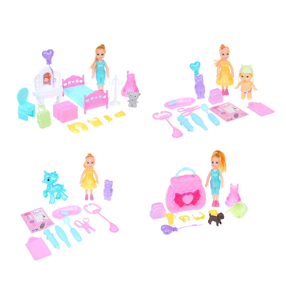 ИГРОЛЕНД Кукла с аксессуарами, в пакете, PP, PVC, ABS, 22,1х5х22,5 см