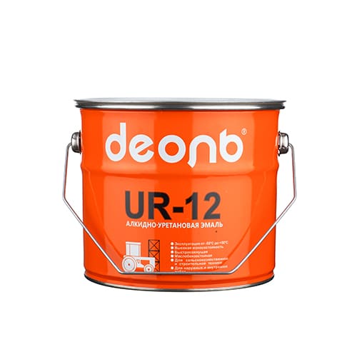 Автоэмаль для сельхоз.техники, быстросохнущая UR-12  (ДЕОЛЬ) белая ночь (светло-серая) 3 кг (1/4)