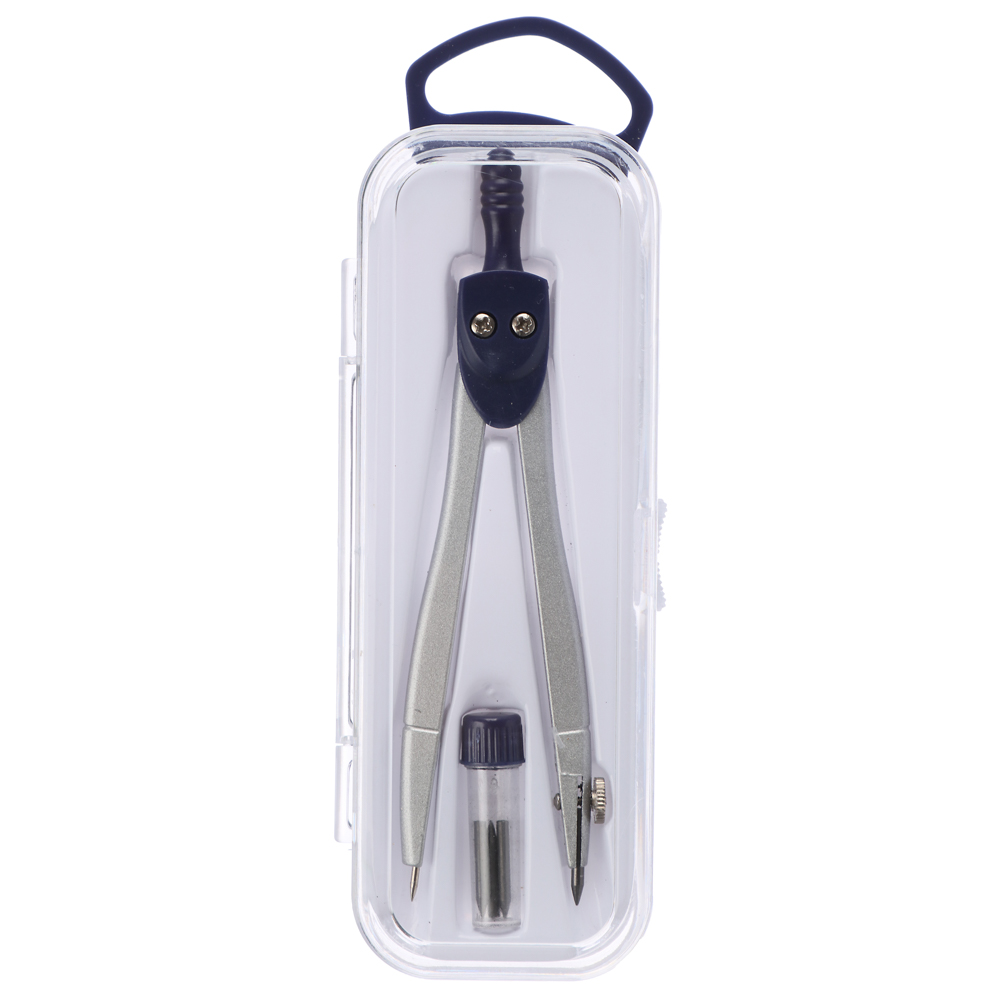 Набор чертежный "Готовальня", 2 предмета (циркуль металлический, пенал для грифелей), в пласт.пенале