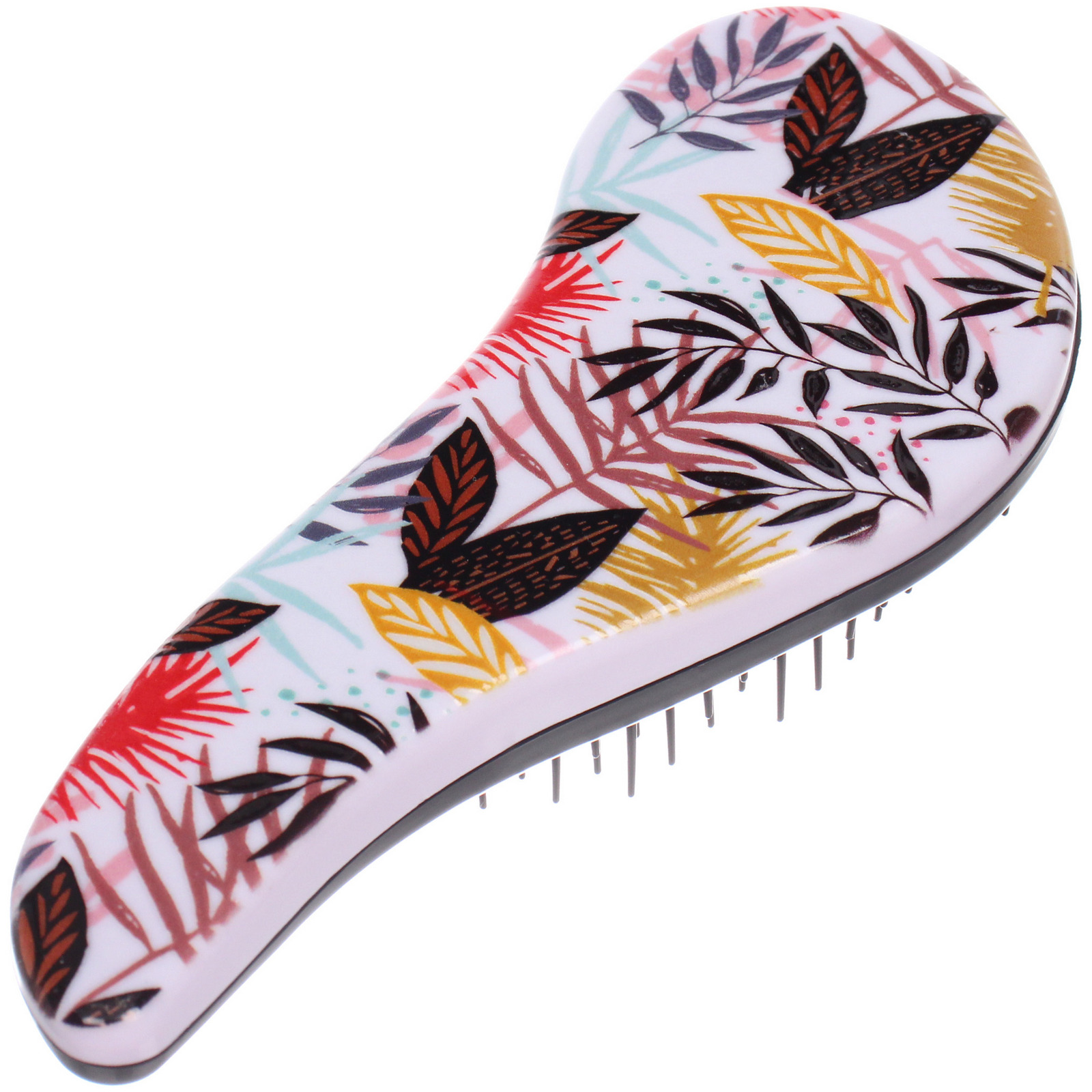 Расческа массажная компактная "ЭФФЛОДИ", микс 4 дизайна, 18*7,5см (PVC коробка)