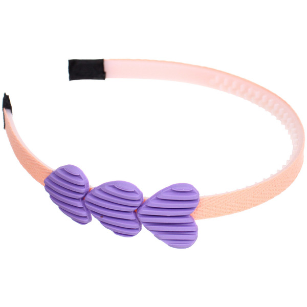 Ободок для волос детский "БАМБИ БУМ", Сердечки, цвет розовый, лавандовый и голубой, 3см