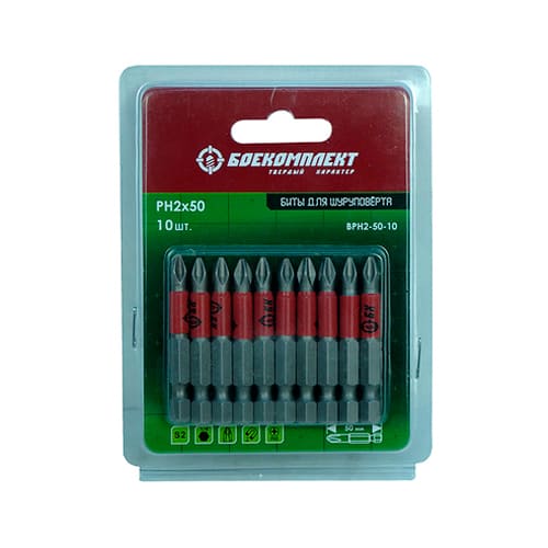 Биты PH2х50 мм, сталь S2, 10 шт Sturm, Боекомплект BPH2-50-10