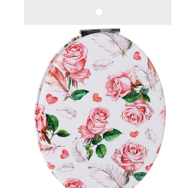 Зеркало косметическое двойное "ФРАТЕЛЛИ", розы, 6,5*8,5см (пакет с подвесом)