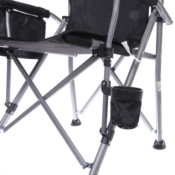 Кресло складное с подлокотниками до 100 кг SJ-0054, 58*58*92 см, цвет: чёрный, ТуристМастер