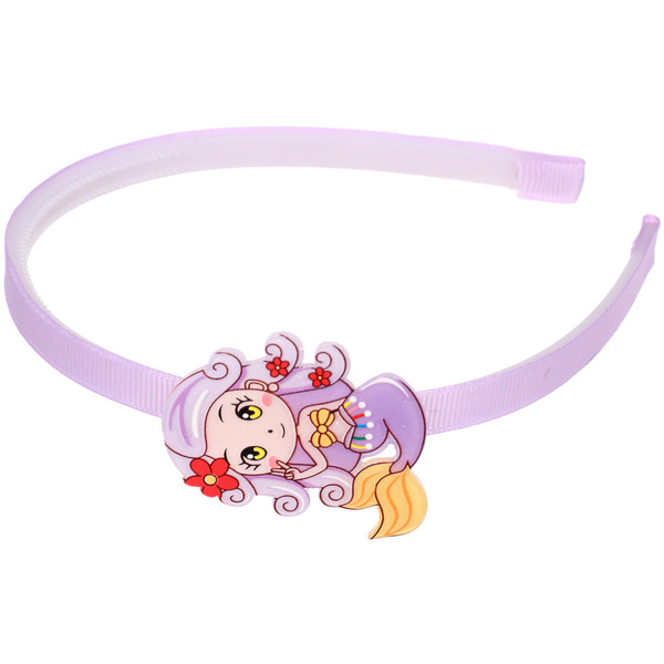 Ободок для волос детский на блистере "РОЗОВОЕ ОБЛАКО", русалочка, микс 6 цветов, 1см
