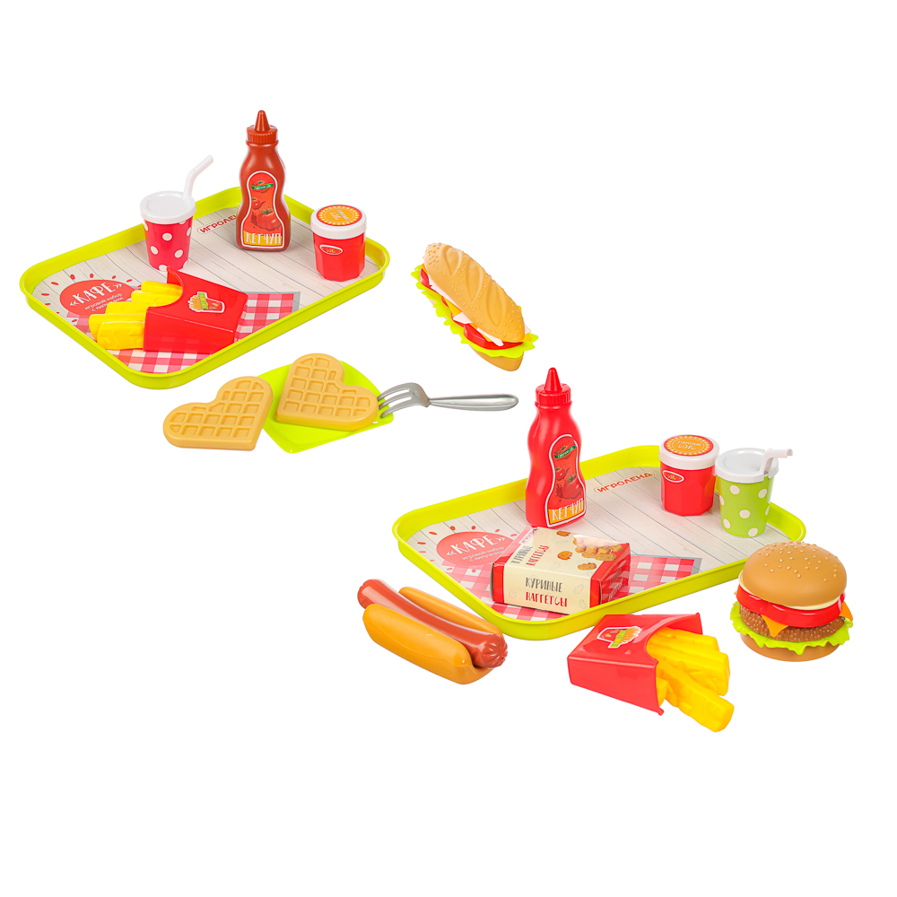 Набор игровой "Кафе", 5-9пр. ИГРОЛЕНД, ABS, 19, 5х26х5см, 3 дизайна