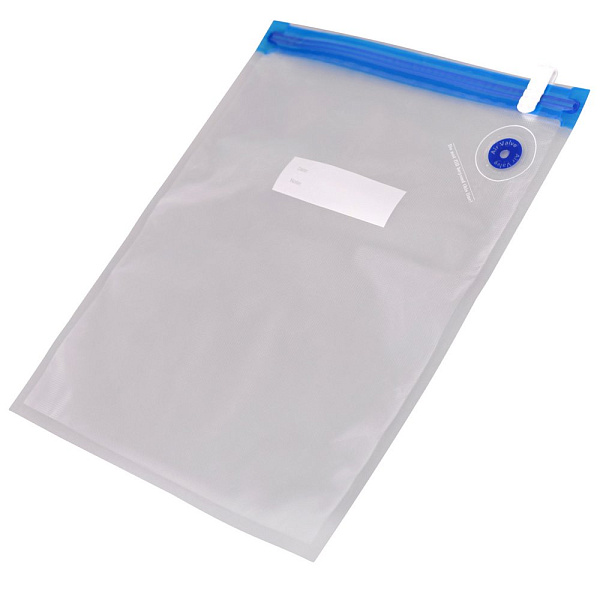 Вакуумный пакет с замком zip-lock и защитным клапаном для хранения продуктов многоразов. 26х34см