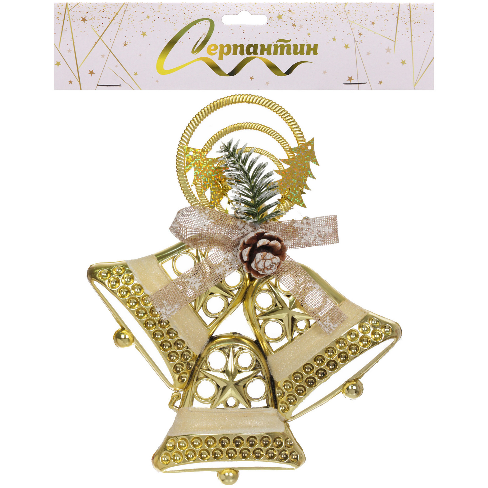 Украшение новогоднее "Лесной звон" 25*30 см, Золото