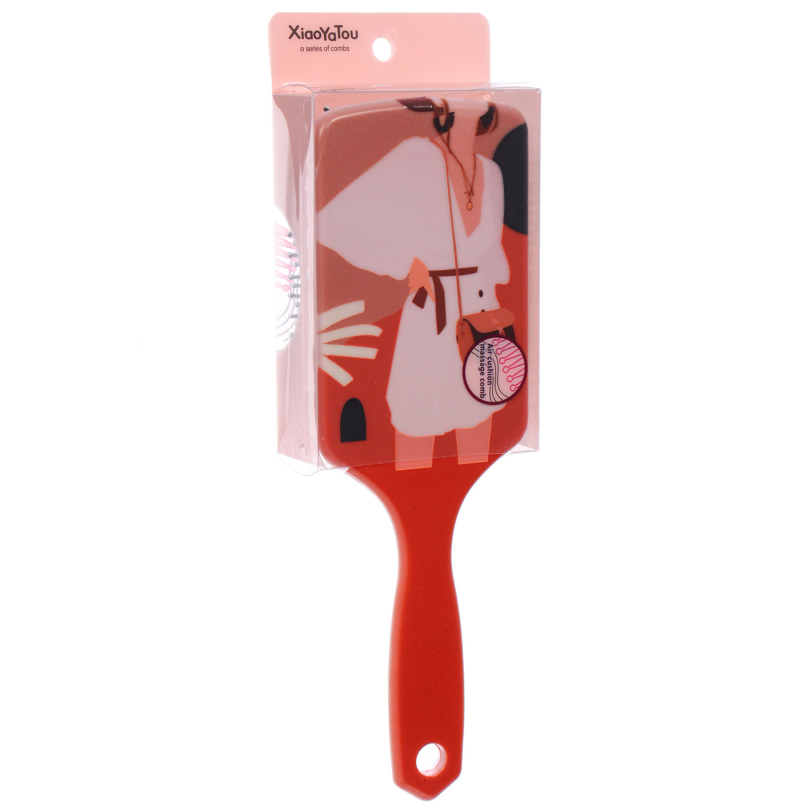 Расческа массажная прямоугольная форма "КОЛЛЕКЦИЯ ИМАНИ - МИРА", микс 4 дизайна, 24*7,5см (PVC упаковка)