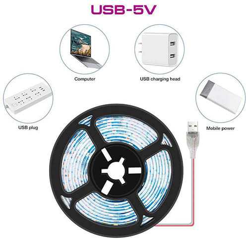 Фито-лента Огонек OG-LDL37 USB, 5 м, IP65, розовая