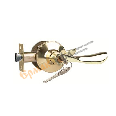 Ручка защелка ЗВ3-01 с ключем универсальная Trodos (золото) (1/24)