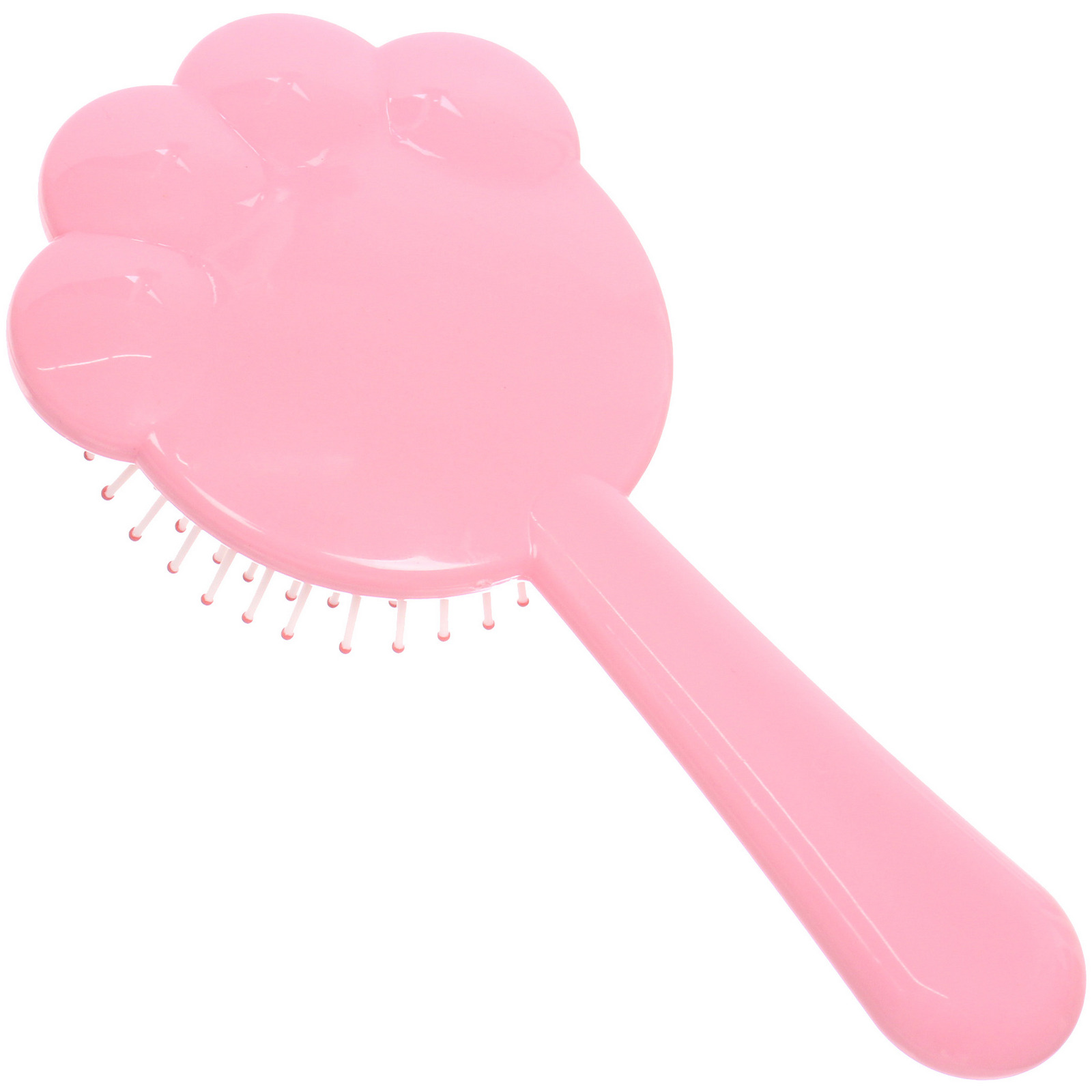 Расчёска массажная с детская "КАТИКОТИК", цвет пудровый, 16см (коробка PVS)