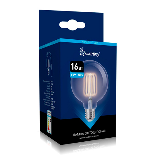 Светодиодная (LED) Лампа ART Smartbuy-G95-16Вт/6500К/E27 (SBL-G95Art-16-65K-E27)