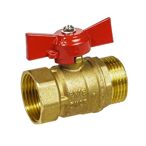 Кран шар 1 г/ш бабочка латунь (БЕЛАРУСЬ) (1/50)