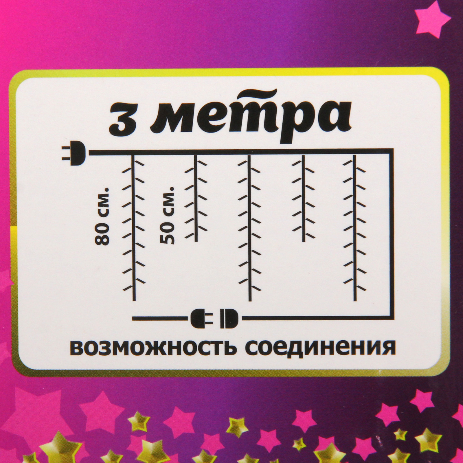 Гирлянда для дома БАХРОМА ш3м*0,8/0,5м 672 лампы LED "Звездопад", прозрачн.провод, 8 реж, IP-20,Мультицвет (возможность соедиения)