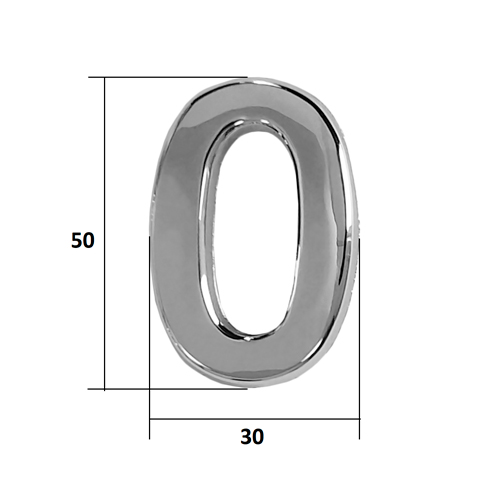 Цифра дверная Trodos "0" классика, хром