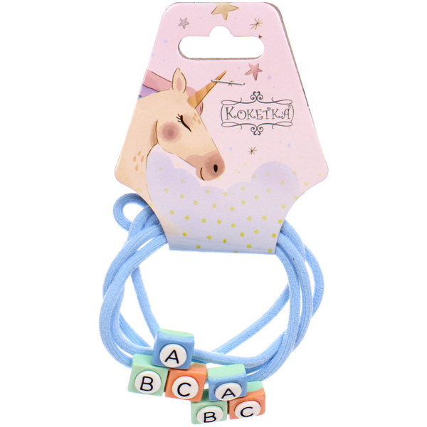 Резинки для волос 2шт "МИМИШКА", авс, микс 5 цветов, d-5,5см (подвес Единорог)