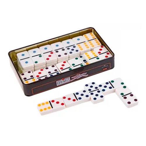 Игра настольная "Домино" в металлической коробке 19х11,5х3,5 см. ID9677