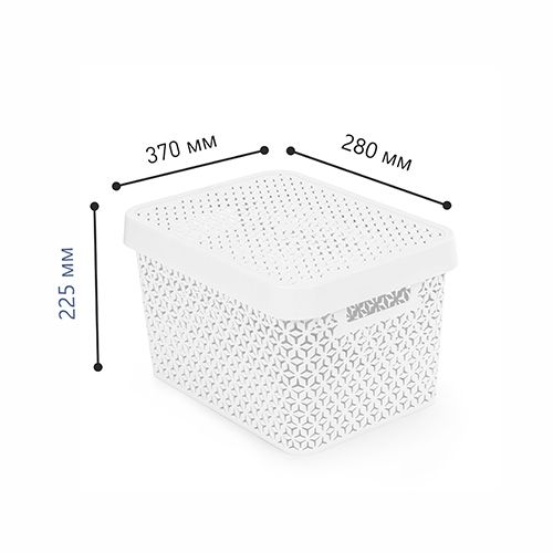 Корзина Элемент 17л, с крышкой, белый, Альтернатива, М9019, 1/8