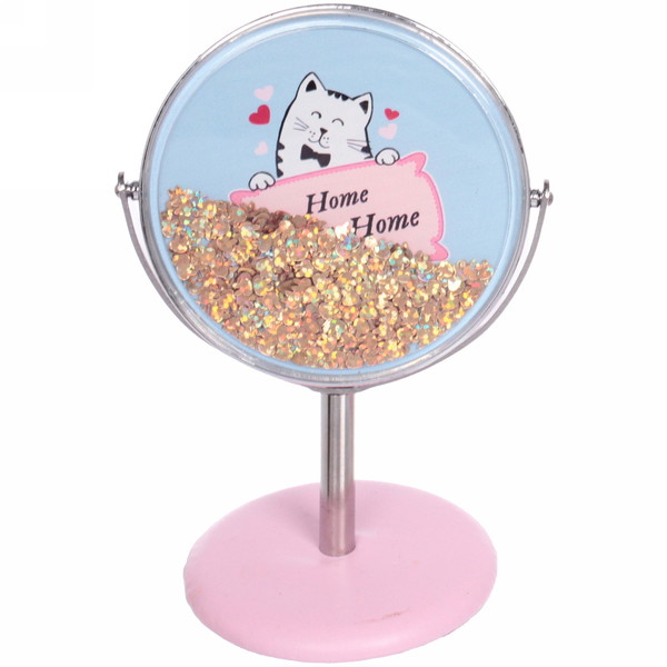 Зеркало настольное на ножке "Stylish image - Котик Пушок", круг, 8*14 см (картон. коробка)