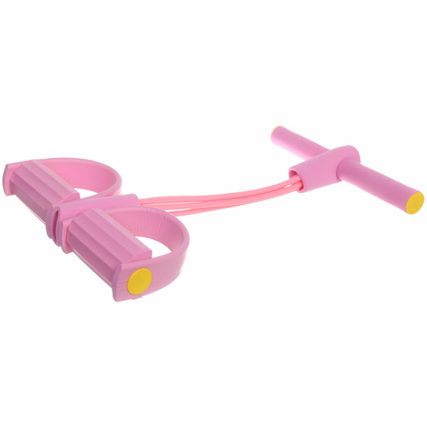 Эспандер универсальный с упорами для ног "Fitness" 45*25 см (нагрузка 18 кг), розовый